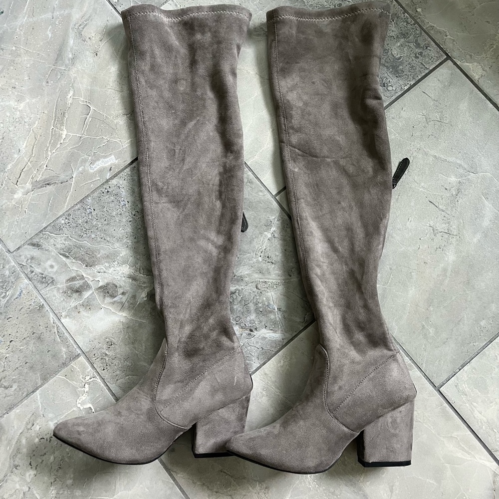 Grey over the knee high boots size 6.5 or EUR 37
